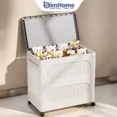 Caixa de Armazenamento SimHome com Rodas, Caixa de Brinquedos de Grande Capacidade, Organizador de Roupas, Armário de Ar