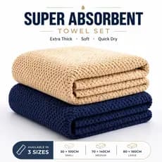 Toalha de Banho Auqa-X, Combo Econômico de 2 Peças, Super Macia, Altamente Absorvente, Tamanho Grande, Adequada para Uso