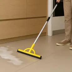 Raspador de Piso de Alta Resistência 2 em 1 - Lâmina de Espuma Leve e Durável com Cabo Extensível para Limpeza Interna/E