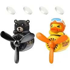 2 Peças de Aromatizadores de Ar para Carro, Difusor de Carro em Forma de Urso Piloto Fofo, Aromatizadores de Saída de Ar