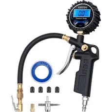 Medidor Digital de Pressão de Pneus AstroAI com Inflador, Mandril de Ar de 3-250 PSI e Acessórios para Compressor, Alta