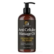 Óleo de Massagem para Celulite M3 Naturals 8oz - Suaviza a Aparência da Celulite - Óleo de Massagem para Cuidados Corpor