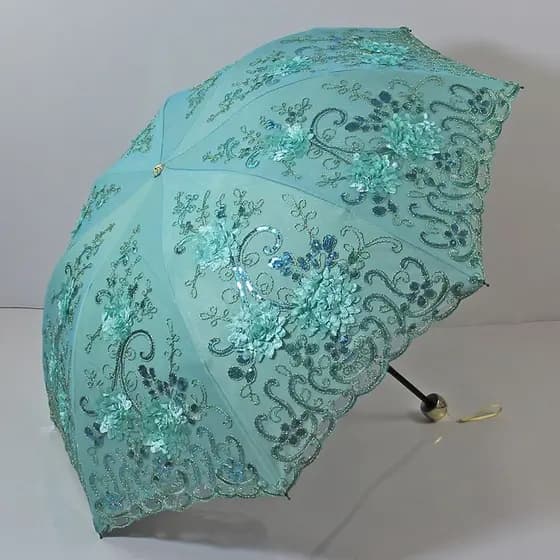 Guarda-sol guarda-chuva feminino Anti-ultravioleta dupla camada renda estilo ocidental bordado protetor solar partição d