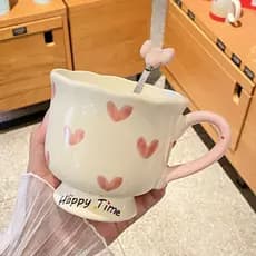 Presente de aniversário de alto valor, irmã, copo de cerâmica, namorada, caneca doméstica, copo de água de tulipa