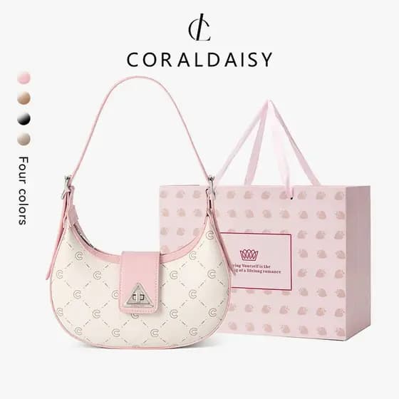 CORALDAISY 2026 Beg Bolsa feminina, Bolsa de ombro, Bolsa de moda, Bolsa de axila, Bolsa transversal, Bolsa de tiracolo