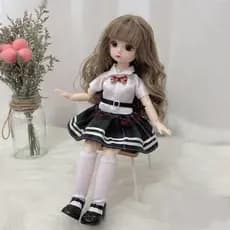 Boneca BJD 83SK de 30cm, 12 Articulações Móveis, Vestido 3D para Meninas, Olhos Marrons, Roupas, Sapatos, Presente para
