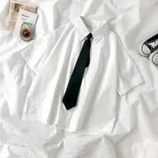 8ALK 2025 Camisa Branca Feminina de Manga Curta com Gola e Laço, Estilo Japonês para Estudantes, Moda de Verão para o Di