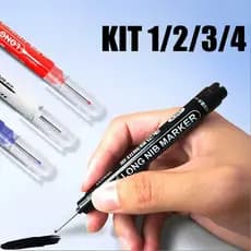 Kit de 1,2,3,4 Canetas Marcadoras Permanente PontaLonga 20mm Para Madeira