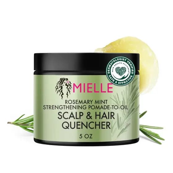Pomada Capilar de Alecrim e Menta Mielle Organics para Mulheres e Homens - Condicionador Natural para Hidratar o Cabelo,