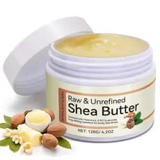 Manteiga de Karité Crua, 4.2Oz, Pura e Natural, Não Refinada, Contém Vitaminas A, E e F, Hidratante para Pele do Rosto,