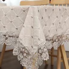 Toalha de Mesa Rústica de Algodão e Linho em Cinza e Branco para Cozinha, Jantar, Festa, Feriado, Natal, Buffet