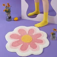 Tapete de Banheiro Antiderrapante, Tapete de Banho Antiderrapante, Tapete de Banho Fácil de Limpar, Material de Imitação