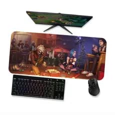 Mouse Pad  Arcane Ekko e Jinx 3  LoL  Mousepad Gamer Grande 90x40 80x40 60x40 70x30 45x40