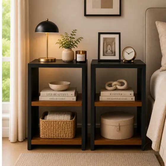 KIT 2 Mesa de Cabeceira para Quarto Charme Retrô Várias Cores Apoio de Cama Mesinha Mesa de Apoio MDP/MDF
