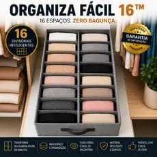 Organizador de Guarda-Roupa 16 Divisórias Dobrável Colmeia Organizadora para Roupas Íntimas Meias Closet Armário Cinza