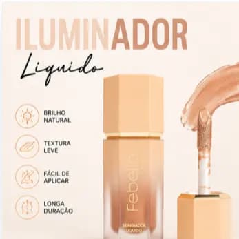 Iluminador Líquido Febella Makeup | Glow Radiante, Alta Pigmentação e Acabamento Luminoso