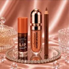 Kit Gloss Labial Mel 3 em 1 Yoyo Maquiamor Lip Oil + Lápis Labial