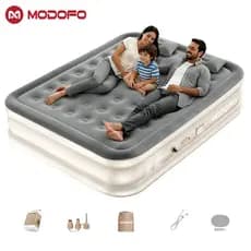 MODOFO Colchão Inflável Solteiro/Queen/King Com Bomba Elétrica Recarregável Cama Inflável Para Camping Casa