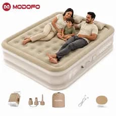 MODOFO Colchão Inflável Solteiro/Queen/King Multiuso Cama Inflável com Bomba Elétrica e Bateria de Lítio Integrada