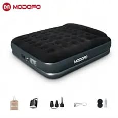 MODOFO Colchão Inflável Queen/King Com Bomba Elétrica Sem Fio e Bateria Recarregável Preto