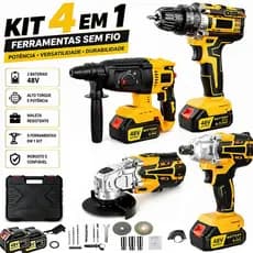 Maleta de Ferramentas 4 em 1 Kit Organizadora Portátil Conjunto Multifuncional para Oficina e Casa