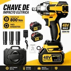 800NM Chave De Impacto Parafusadeira Furadeira 02 Baterias 48v Brushless