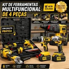 Kit Ferramentas 4 em 1 Maleta Organizadora Portátil Multifuncional para Uso Doméstico e Oficina