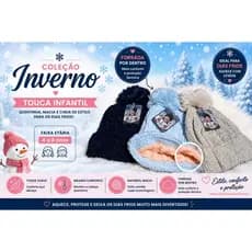 Touca Gorro PomPom Forrada Infantil Macia Menino 4 a 8 ANOS Cores  Sortidas unidade