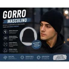 Gorro Touca masculina Tamanho único Confortável Cor Preta