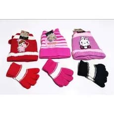 KIT Touca Com Luva  Infantil Inverno Confortavel Macia Criança MENINO/MENINA