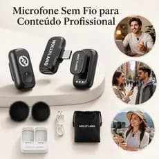 Hollyland LARK A1 Mini Duo Combo Microfone Sem Fio Mini para iPhone 15/16 e Android USB-C Microfone