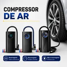 Compressor Detector de Ar Portatil Recarregavél Com Fio Sem Fio Digital USB Calibrador Pneu de Carro Automóvel