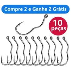 【Compre 3 e Ganhe 3 Grátis】Kit 10 Anzol De Pesca Anzol De Pesca Ao Ar Livre Com Prevenção Automática De Fuga De Peixes