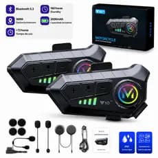 Fone Bluetooth para Capacete Moto com Microfone | Intercomunicador Controle de Voz Hands Free