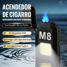Lanterna LED Profissional com Isqueiro Recarregável USB Portátil Multiuso para Camping e Emergência Diária
