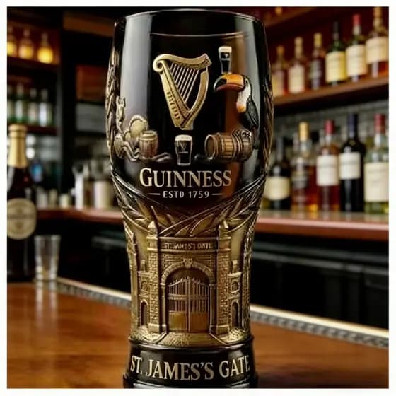 🌳Entrega Rápida🌳 Caneca Guinness Irlandesa Vintage Relevo 3D Copo de Cerveja Copo de Whisky Copo Pint