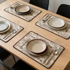 🌷Estoque Pronta Entrega🌷 Estepe Retro Europeu de Linho Algodao Estampado Anti Queimadura Para Mesa e Copos