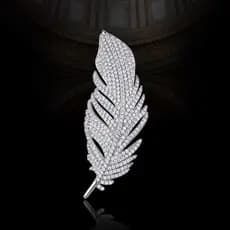 Broche elegante de penas, moda feminina de alta qualidade, design de broche estiloso e único, broche de nicho, acessório