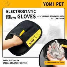 YOMI Removedor de pelos Luvas eletrostáticas Escova adesiva bidirecional para remoção de pelos Luva removedora de pelos