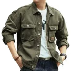 [Moda Americana Clássica] Jaqueta Masculina/Outono/Inverno/Jeans/Casual/Estilo Retrô/Resistente
