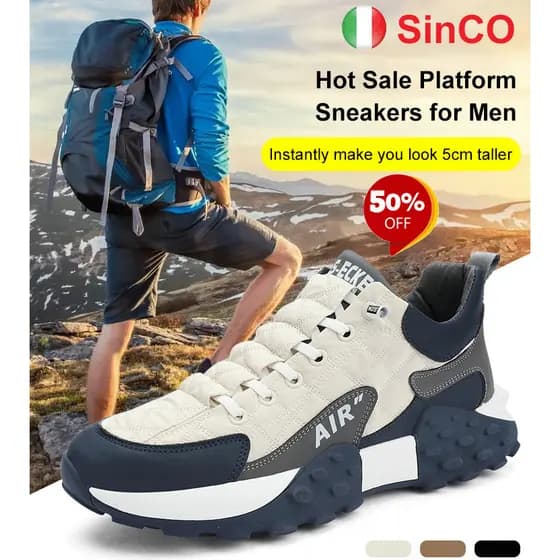 【Sola Durável】[Conforto Para Homens] Tênis plataforma masculinos/Moda Casual/Tênis Masculino/Calçados