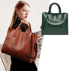 Bolsa de ombro moderna para mulheres, estilo tote, com modelagem que permite usar embaixo do braço.