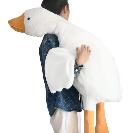 Brinquedo de pelúcia fofo em forma de ganso, animal de pelúcia macio, adequado para crianças e adultos, brinquedo de pel