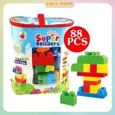 Blocos de Construção MEGA First Builders, Conjunto de Blocos para Crianças, Bolsa de Construção Deluxe com 88 Peças