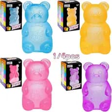 Brinquedo sensorial em forma de ursinho de gelatina de tamanho 1/4, preenchido com uma substância gelatinosa no interior