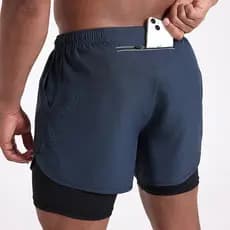Novo estilo Shorts de corrida forro esportes de secagem rápida respirável Anti-exposição correndo Fitness Casual calças