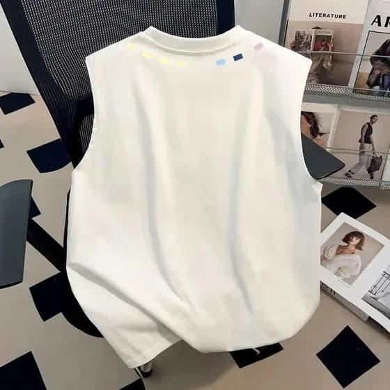 2026 americano esportes Casual sem mangas colete masculino feminino verão impressão colorida casal usar All-Match exteri