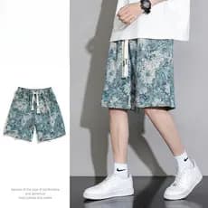 Shorts esportivos finos masculinos, calças médias, colete moderno, estampa solta, americano, moderno, cinco pontos, masc