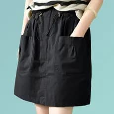 Estilo americano macacão de secagem rápida saia feminina verão quente menina cordão cintura elástica a linha saia Anti-e