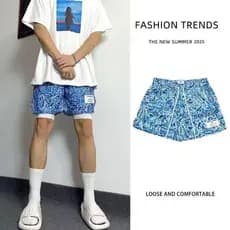 Novo americano Graffiti Retro Shorts verão joelho-lazer secagem rápida respirável quarto calças de basquete Street Wear